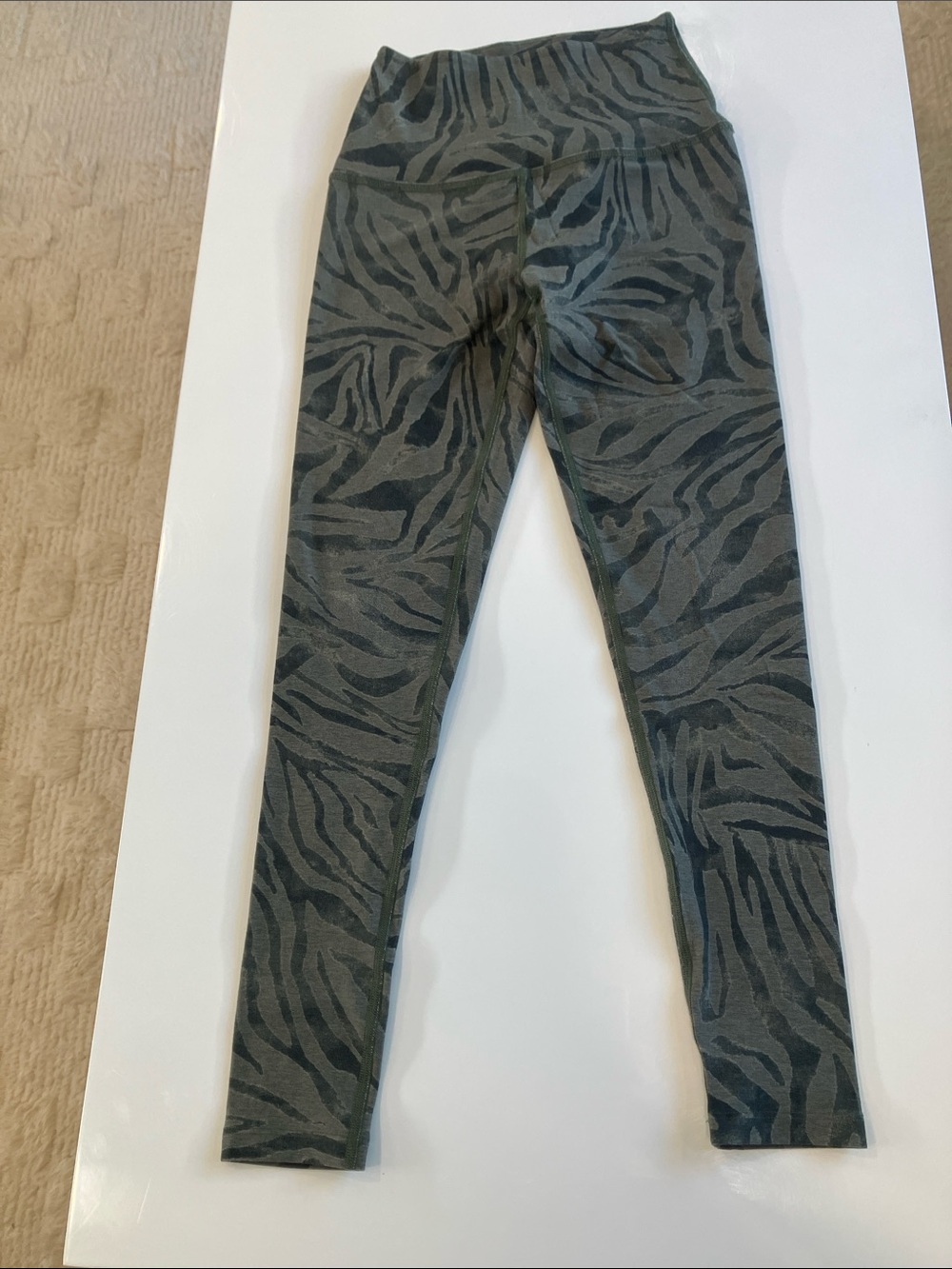 Kids High-Waist Zebra Print Leggings - Gray/Black